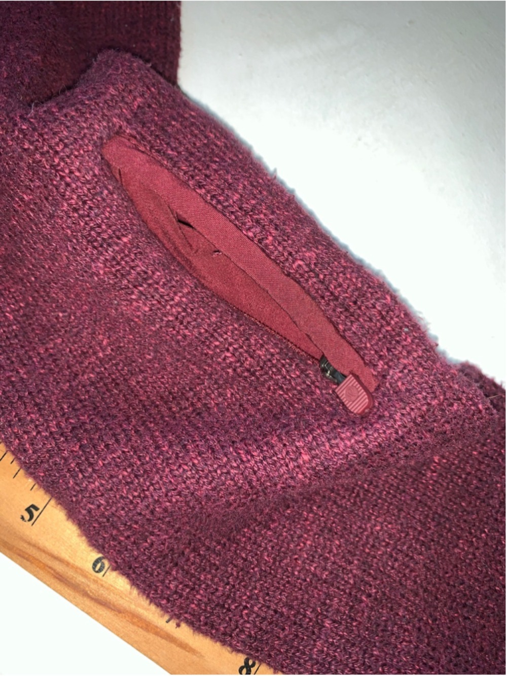 Women's lululemon summit stride Burgundy Quarter-Zip Knit Sweater, Size S - Picture 7 of 14